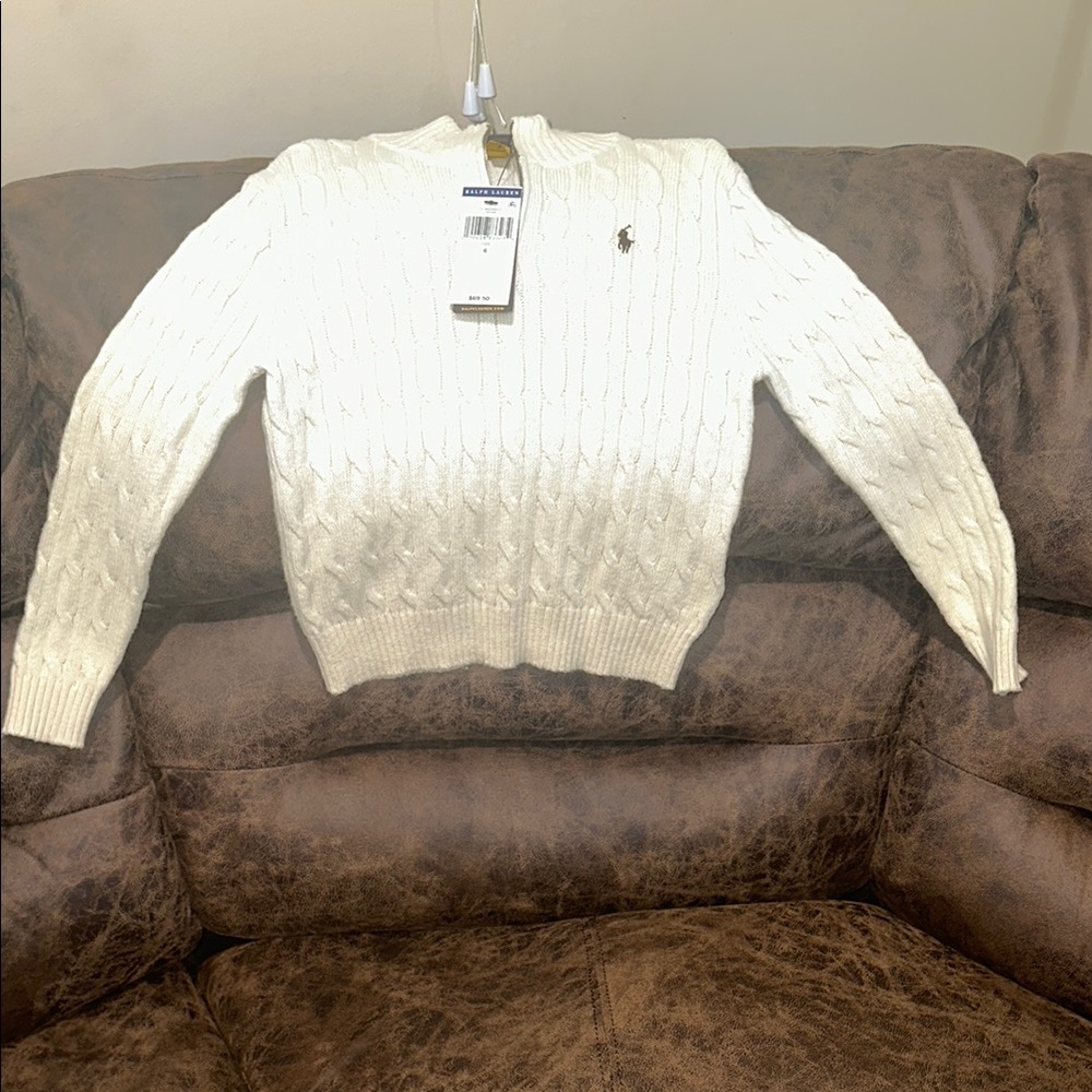 Ralph Lauren Ivory Cable Knit Pullover